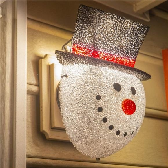 Snowman Porch Light Cover Holiday &Christmas Decor | Weather-Resistant Acrylic - Picture 3 of 6